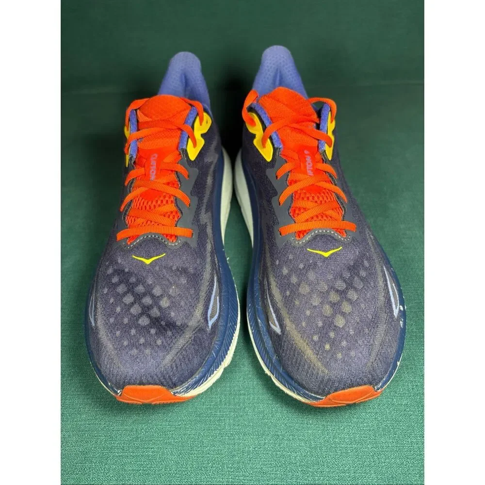 Hoka Clifton 9 Blue Orange Yellow Men's Running Shoes Size 13 D 1127895-BBDGB